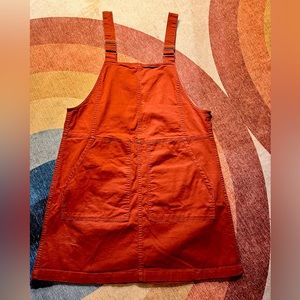 Burnt red overall dress